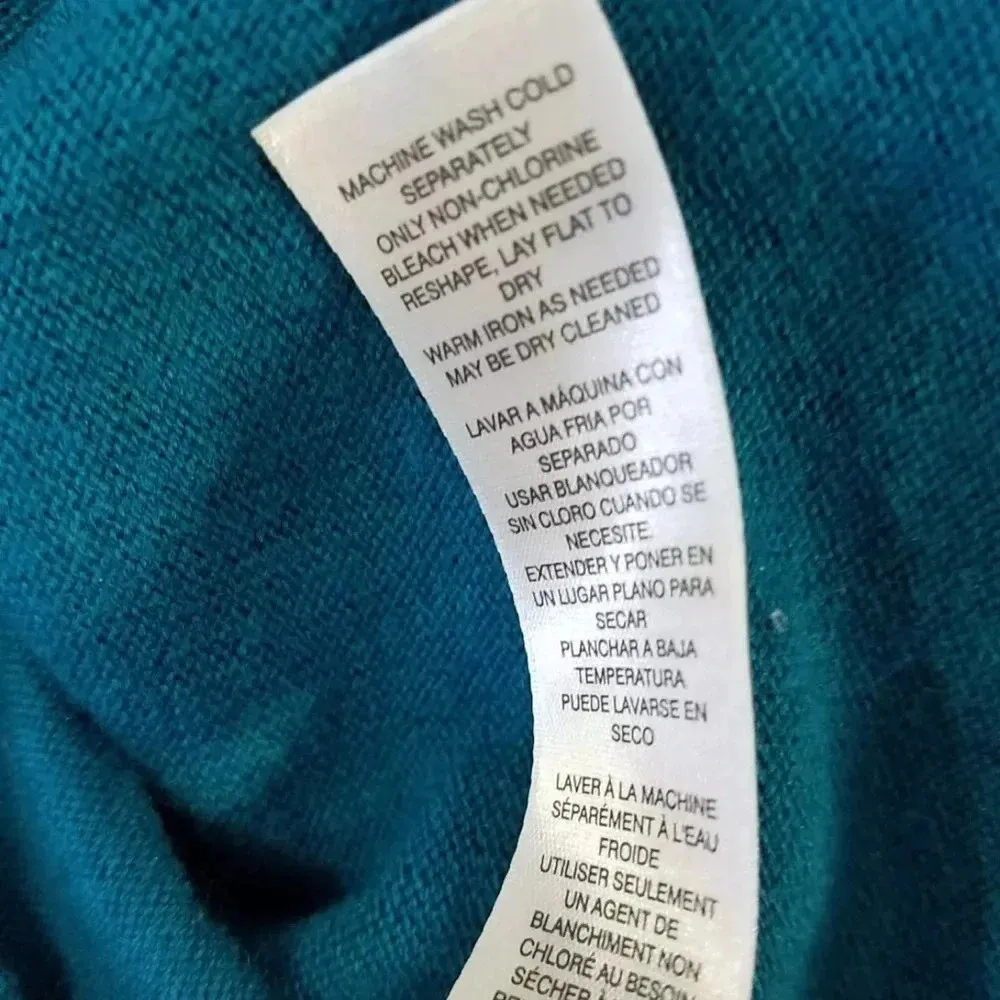 White House Black Market | Aqua Teal Sleeveless Open Front Waterfall Cardigan M - Image 4