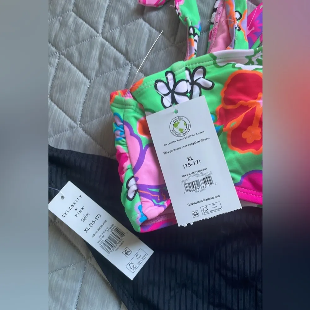 Nobo Hibiscus Halter bikini size X-Large 15-17 Top bottom swimwear bathing suit - Image 5