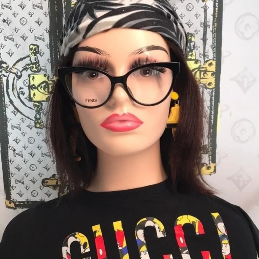 NEW Authentic Fendi FE50026I 001 Eyeglasses – Black Cat Eye 53mm - Image 4