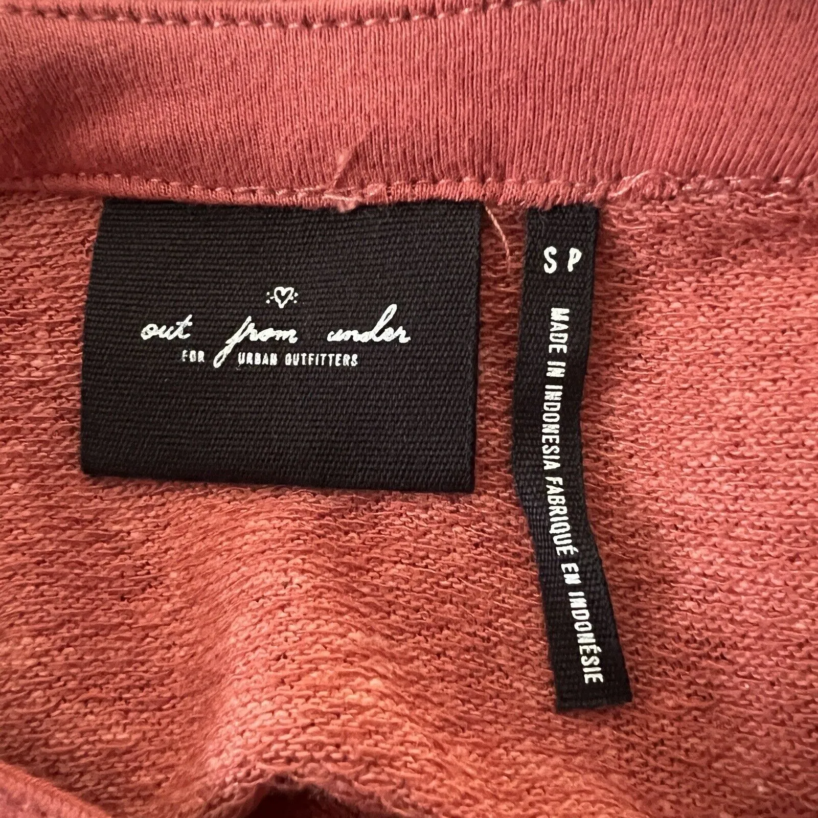 Urban Outfitters Out From‎ Under Shirt Women Small Rust Red Henley Crop Casual - Image 6