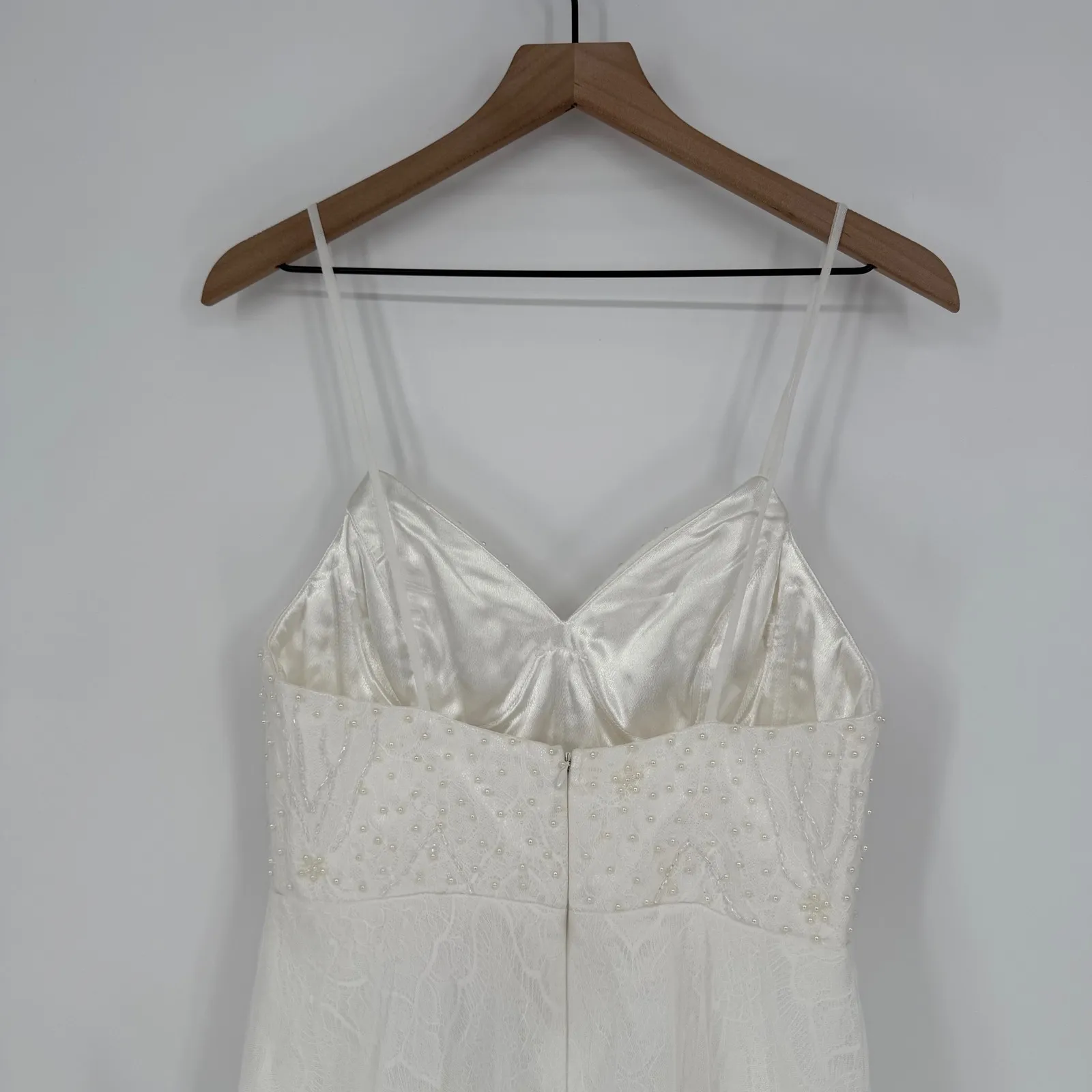 Lulus Love Perfection White Lace Tulle Pearl Beaded Maxi Dress Size M Size M - Image 10