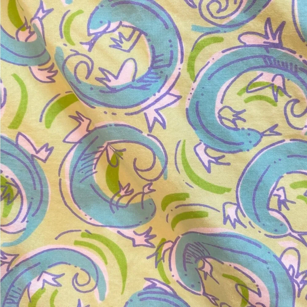 LILLY PULITZER Vintage White Label
Leaping Lizards Mini Skirt Lined Size 10 - Image 4