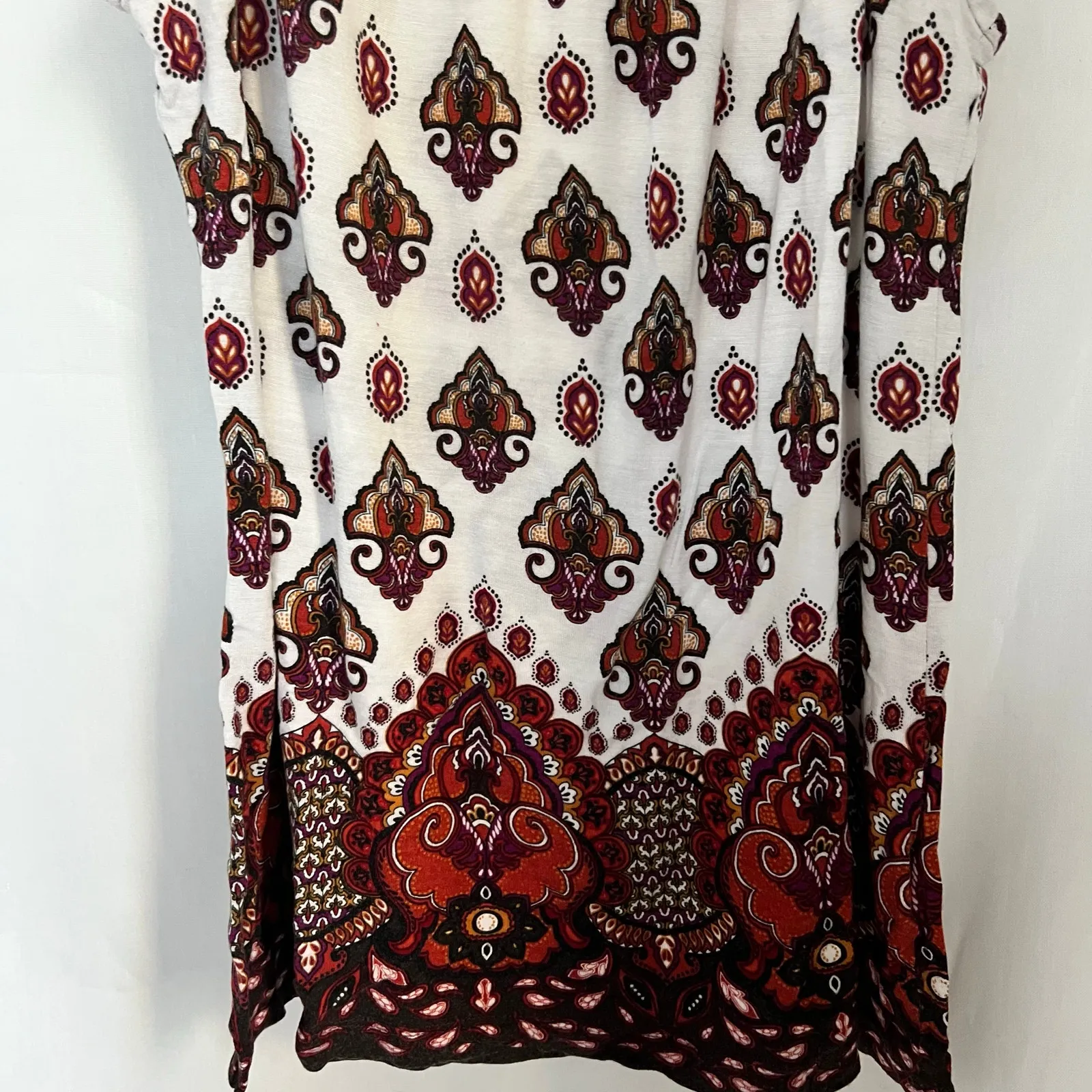 Apt 9 top women’s size small brown red sleeveless boho printed top VTG Y2K - Image 4