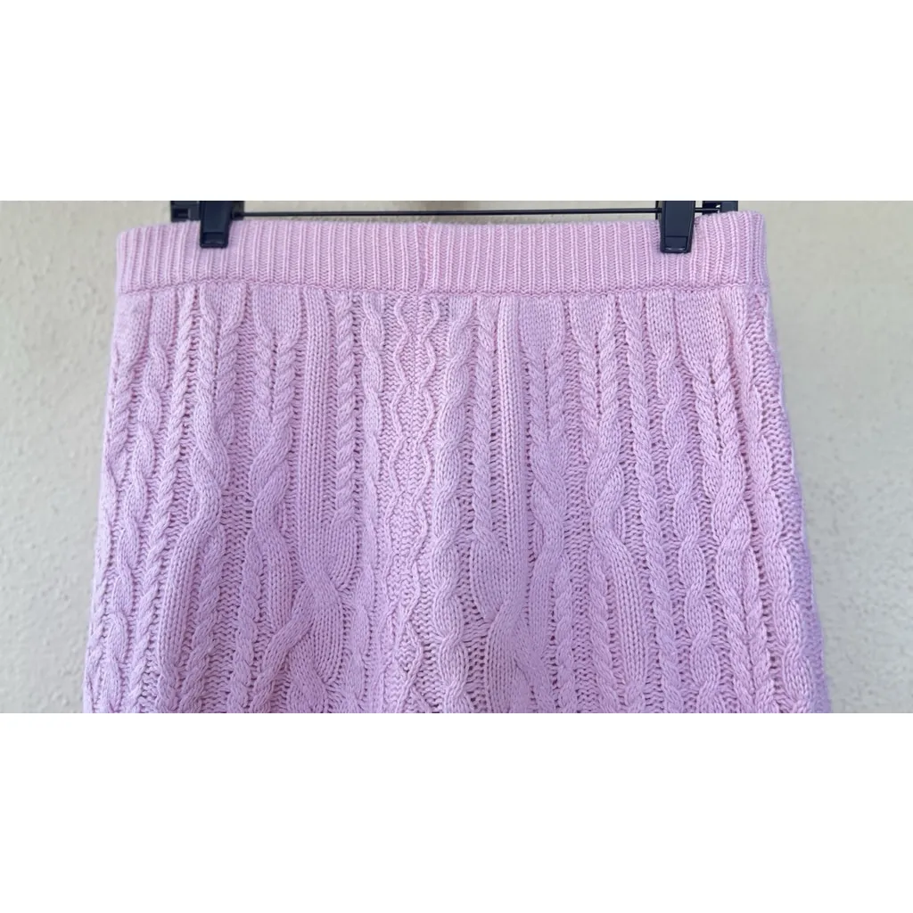 Something Navy Rosie Cable Knit Wool/Cashmere Pants Light Pink Women’s Large - Image 5