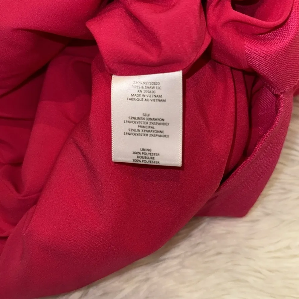 NWOT Veronica Beard Patsy Linen one shoulder pink midi Dress sz 0 - Image 9