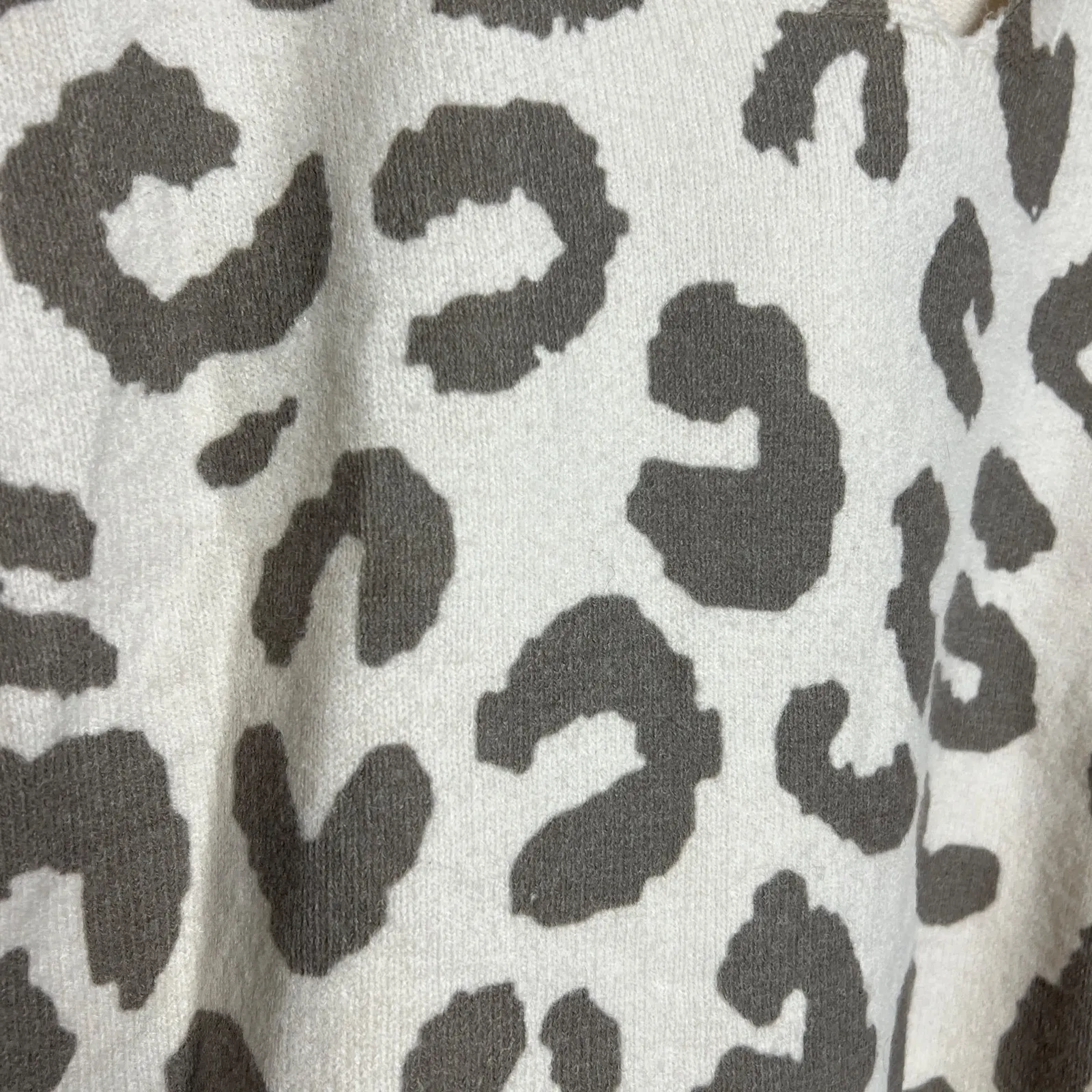 POL Leopard Print Hooded Sweater Neutral Tan Brown Lightweight Knit Small - Image 10