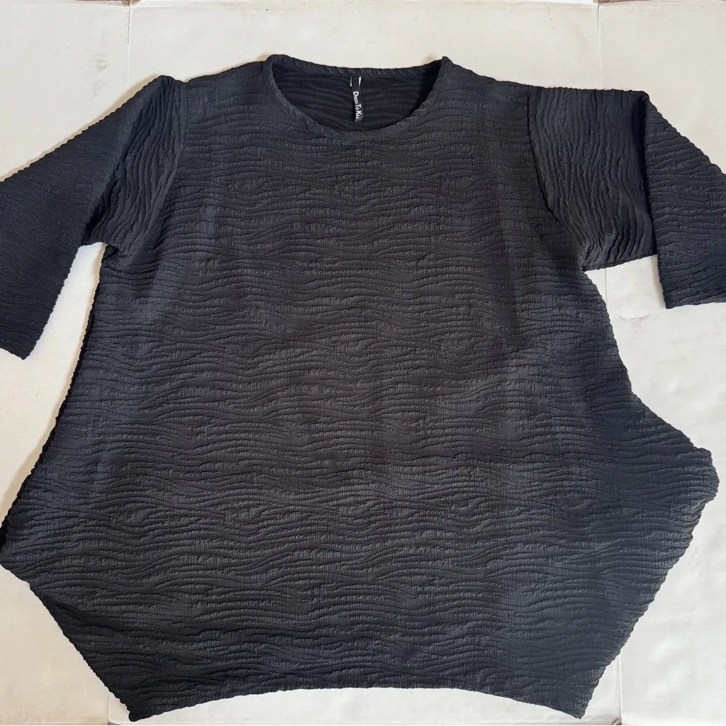 DRESS TO KILL By Jane Mohr Black lagenlook Lantern Shape crinkle tunic top O/S Size undefined - Image 10