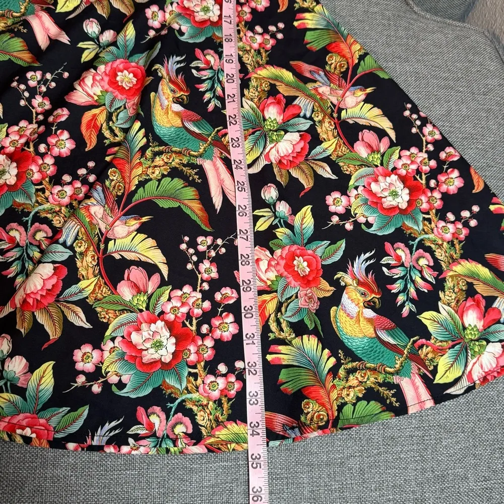 Dalia Macphee Pink and Red Puff Sleeve Mini Dress with Mandarin Collar M Size M - Image 9