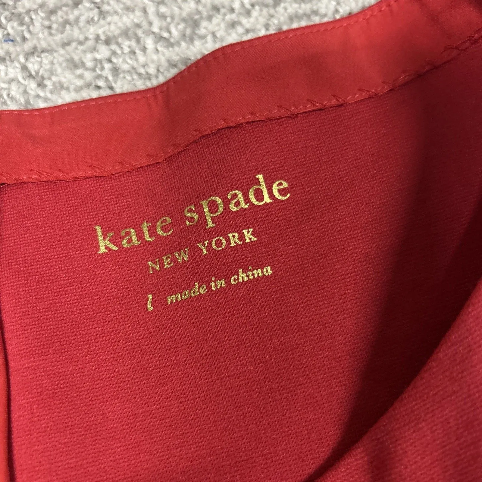 Kate Spade Dress Womens Large Red Boat Neck Ponte Fit Flare Pockets Holiday - Image 3