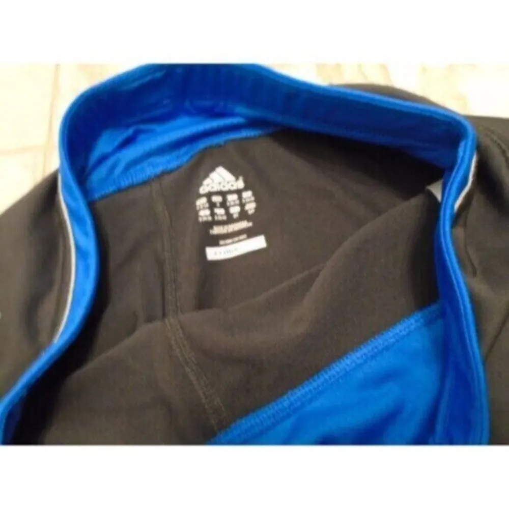 NEW Adidas women's small black/blue Climalite 3-stripe capri yoga pants MSRP $65 - Image 7