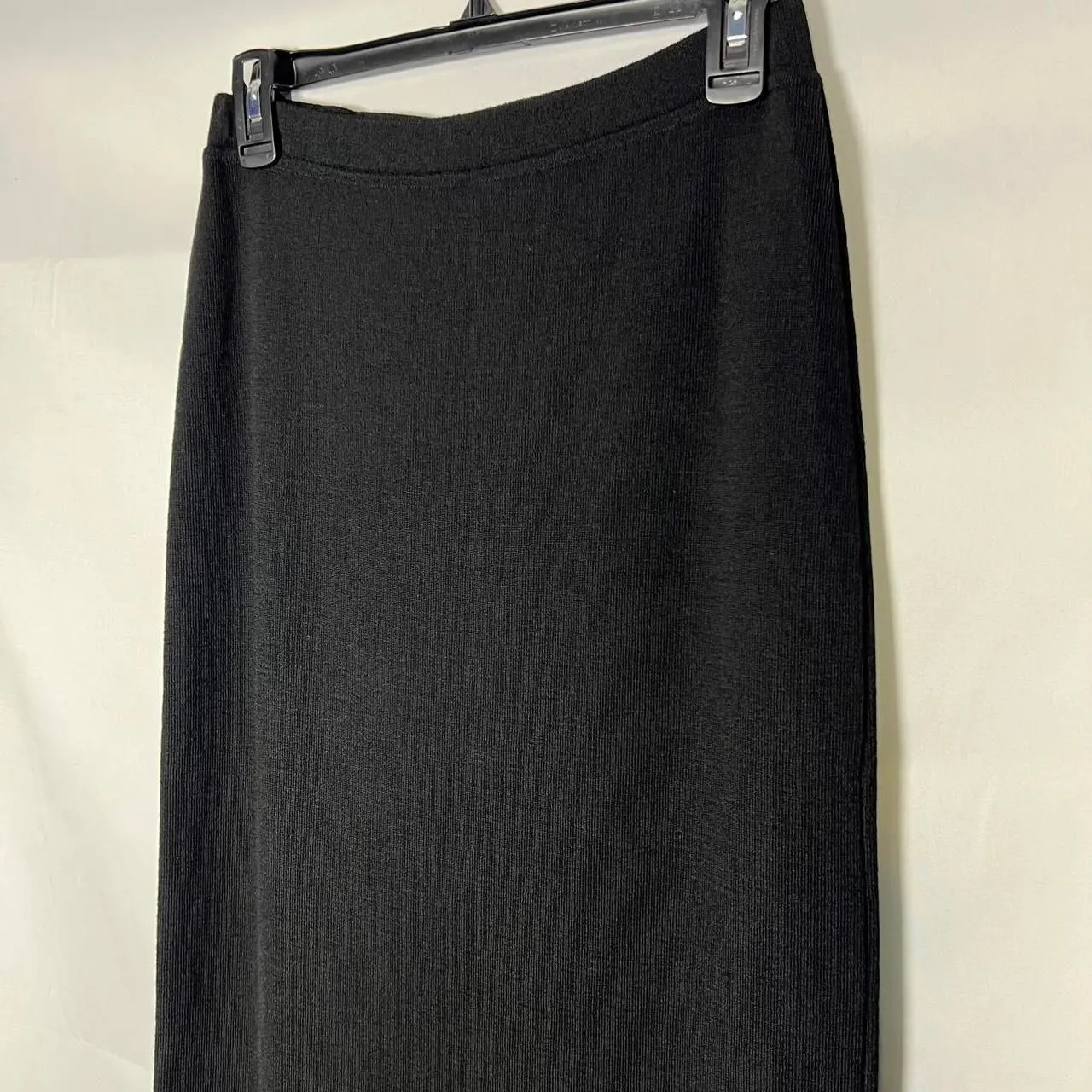 Sandy Bay Made in Italy Merino Wool Knit Maxi Skirt Medium Avant Garde Black - Image 5