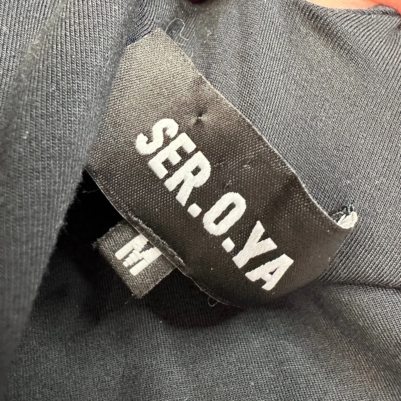 Ser.o.ya Black Brogan Dress Crisscross Jersey midi Dress Women’s Medium - Image 3