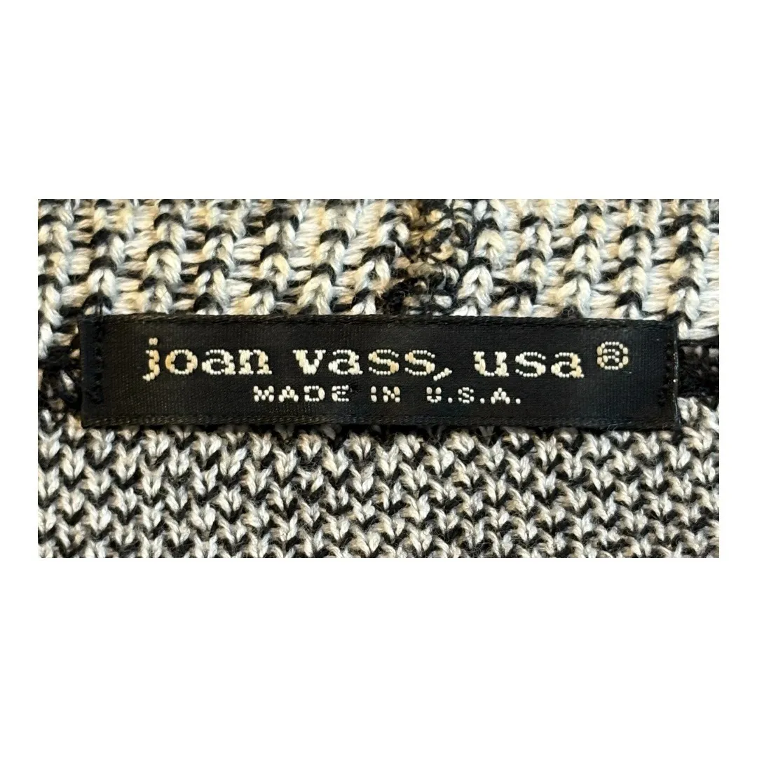 Joan Vass Snakeskin Print Cardigan Tank Top Set Cotton Women Size Large Petite‎ Black - Image 8