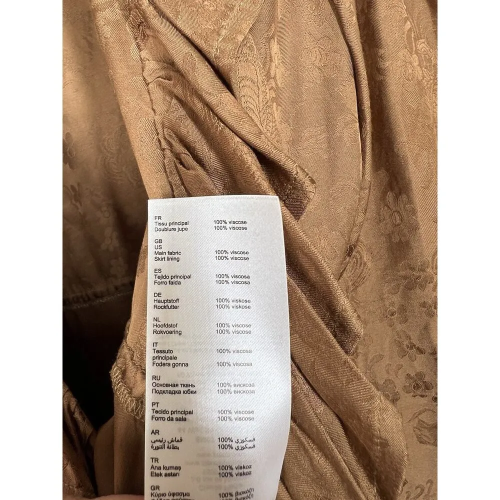 Claudie Pierlot Ruffled Wrap Mini Dress Size 42 US Medium Brown Floral - Image 5