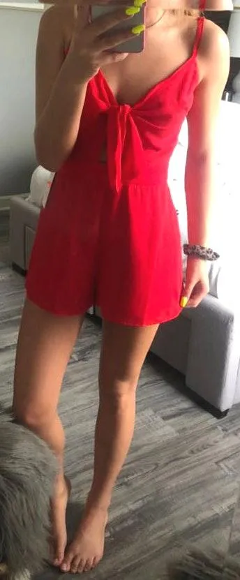 American Threads red romper w tag - Image 2