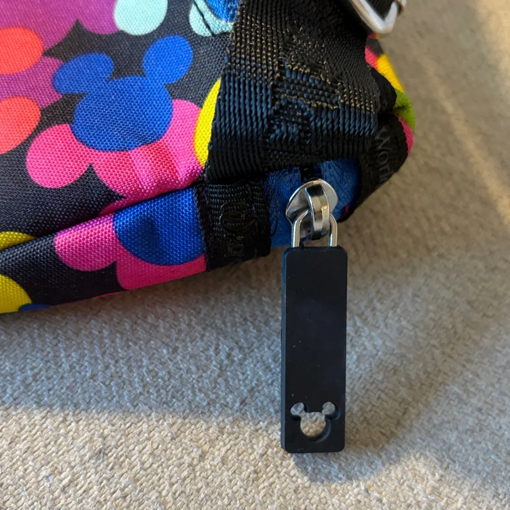 Walt Disney World Parks Rainbow Mickey Mouse Fanny Pack Adjusted Belt Bag Black - Image 7