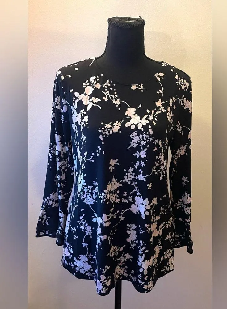 Karl Lagerfeld- Black and White Boxy Blouse Size L - Image 2