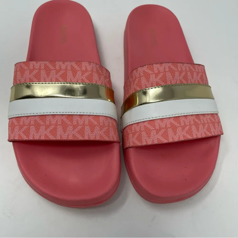 Pink and Gold Rubber Slides - Image 2