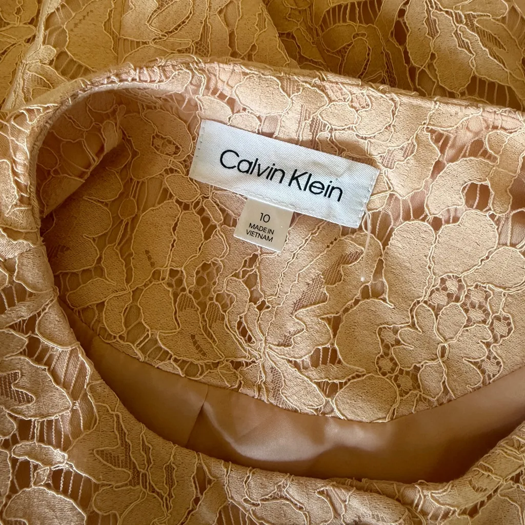 NWT Calvin Klein Lace Blazer Jacket in Blush Pink Lightweight SZ-10 - Image 6