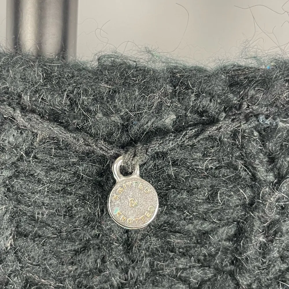 Anthropologie Knitted & Knotted Black Knit Sequin Sunstitch 3/4‎ Sleeve Sweater - Image 3