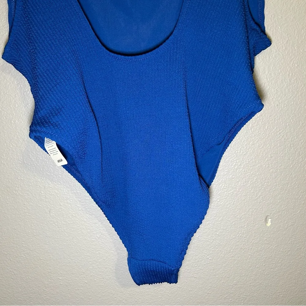 NEW Aerie blue crinkle one piece cheekiest bikini swimsuit women’s size XL - Image 9