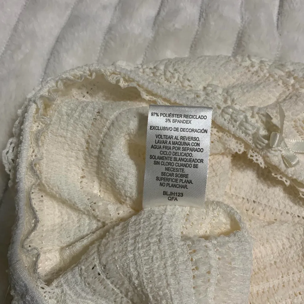 cream lace ruffle shorts bloomers with bow detail coquette cottage - Image 7