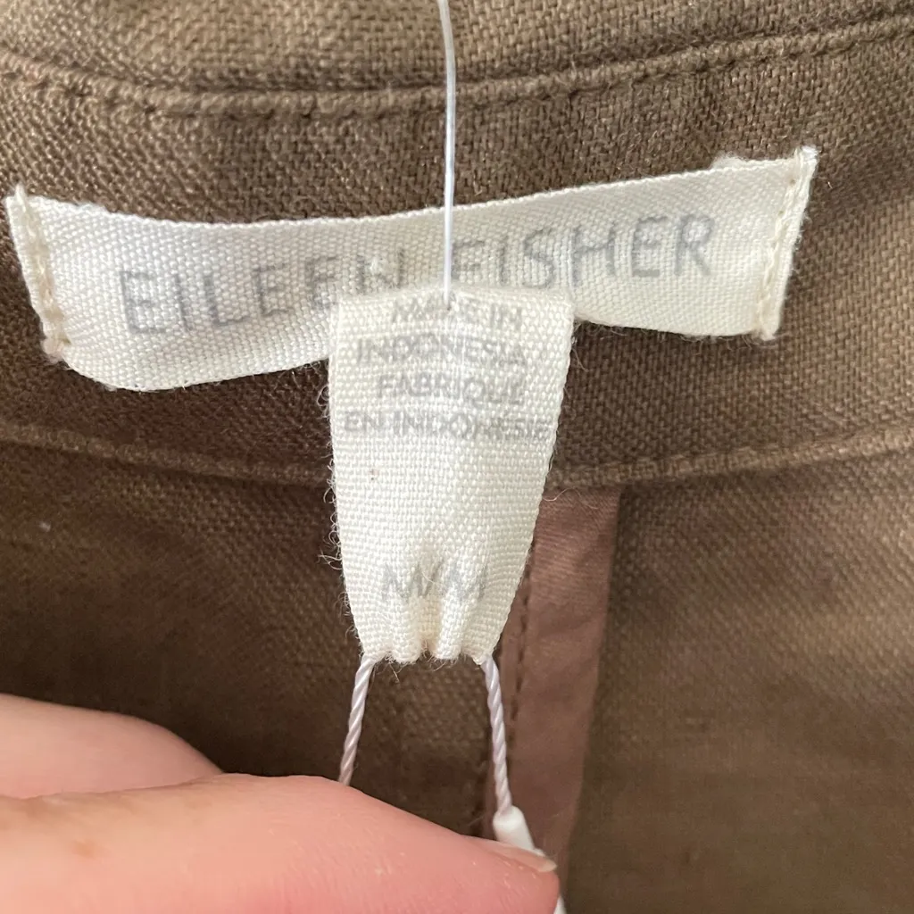 Eileen Fisher 100% Organic Linen Shaped Blazer New With Tag Medium Pine Needle - Image 7