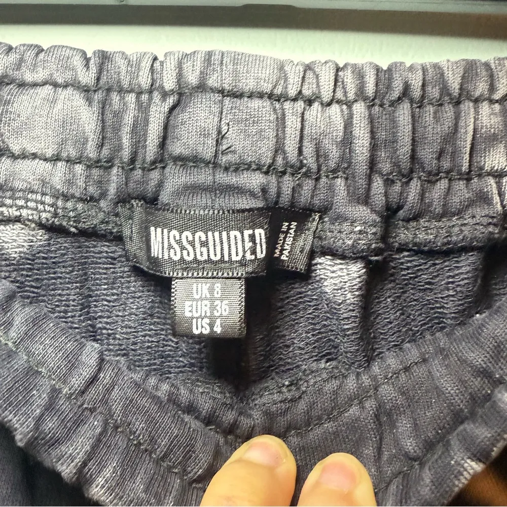 Missguided Black and Grey Tie Dye Sweatpants Women’s Size 4 - Image 4