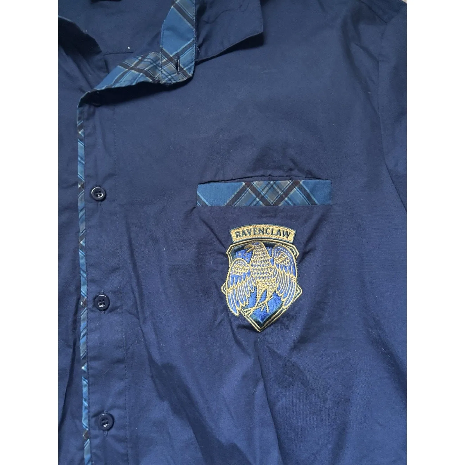 Universal Studios Harry Potter Shirt Ravenclaw Crest Button Down Dress XXXL Blue Size undefined - Image 2