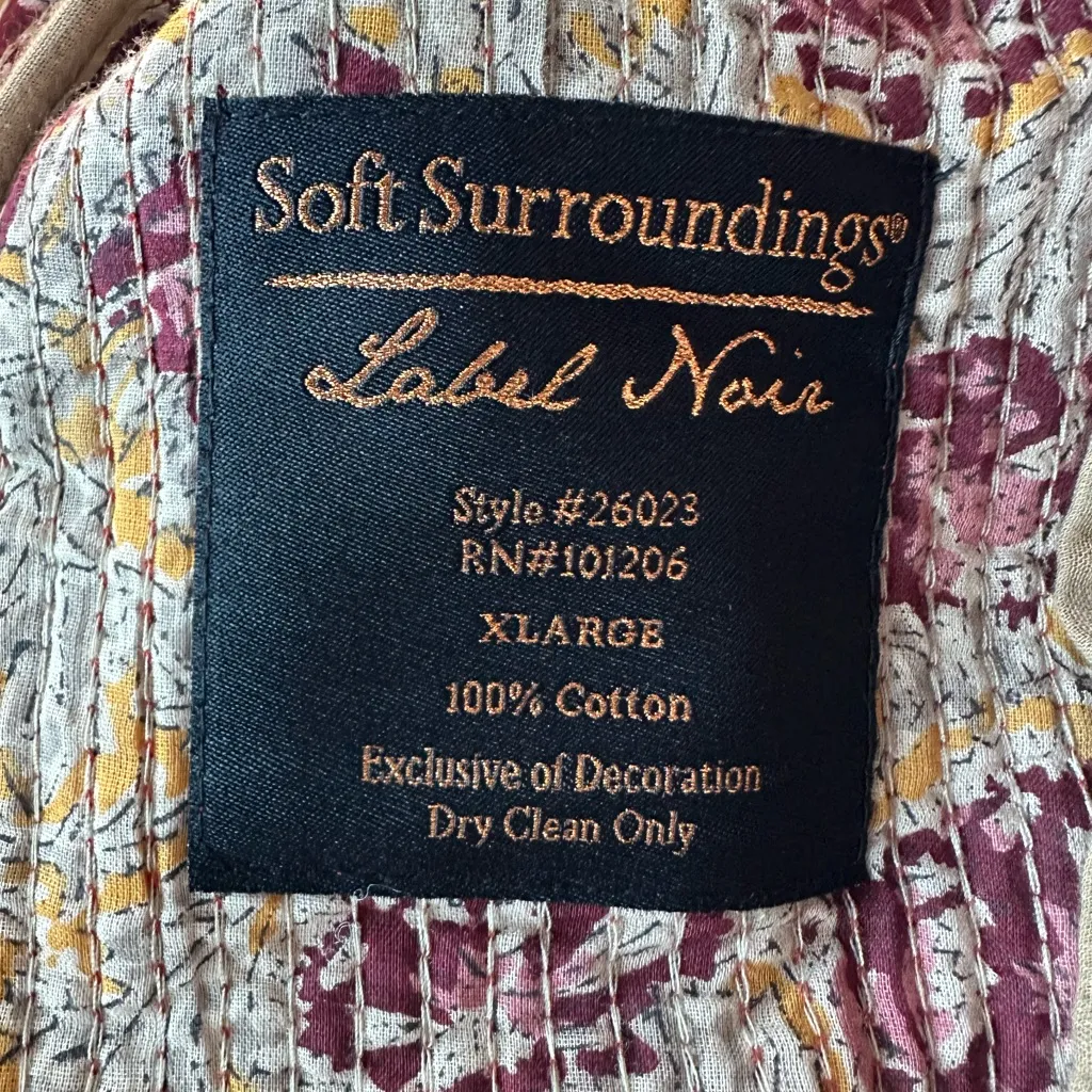 Soft Surroundings RARE Noir Bedouin Oasis Quilted Tapestry Boho Long Coat XL - Image 6
