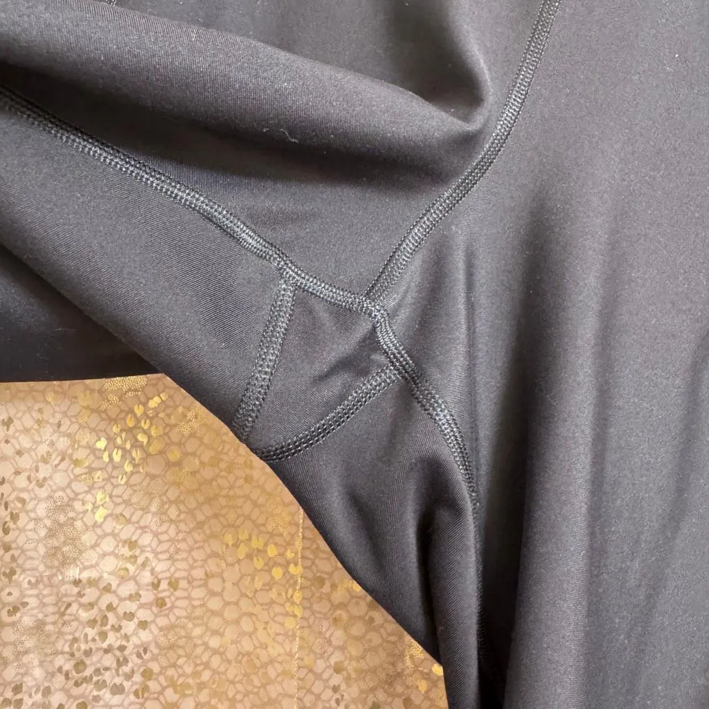 Old Navy Black Mesh Panel Powersoft Cropped Athletic Leggings XL - Image 5