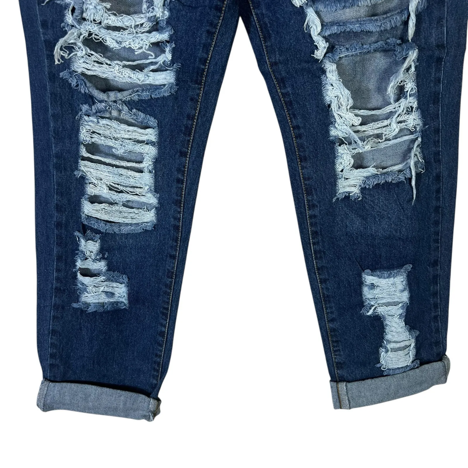 NWT Parisian ASOS Jeans Womens 10 Medium Wash Distressed Boyfriend Rigid Y2K - Image 5