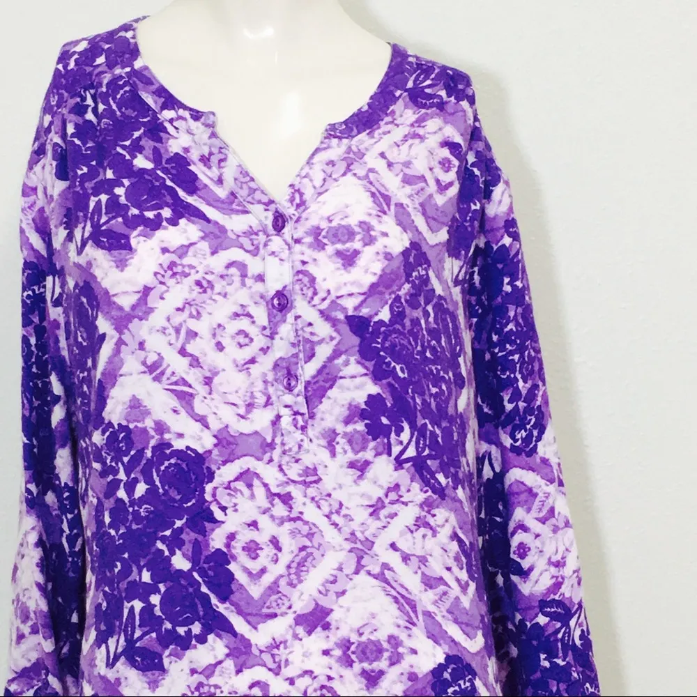Erika Gorgeous Purple Print Blouse! - Image 2