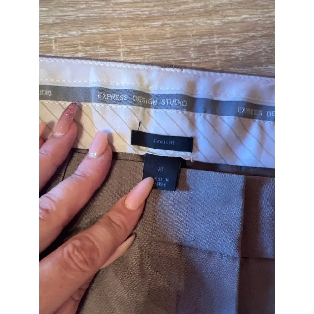 Express Design Studio Editor Womens Dress Pants Size 8 Gray Polyester Blend - Image 5