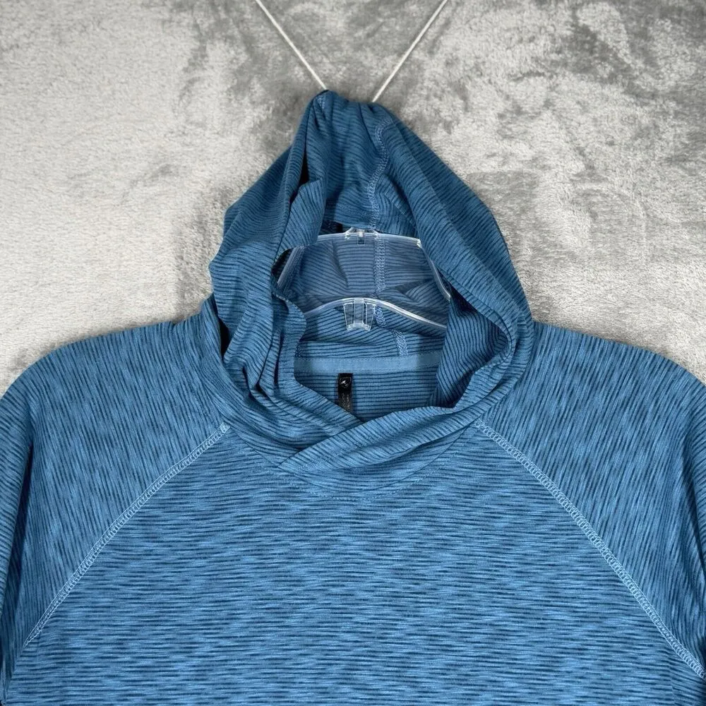Kuhl Shirt Womens Medium Heather Blue Aspira Hooded Top Hiking Outdoors Heritage - Image 4
