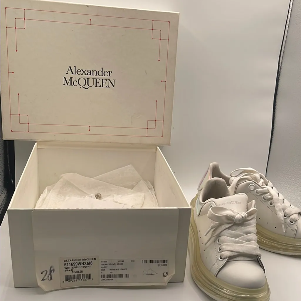 Alexander McQueen White and Cream Sneakers - Image 5