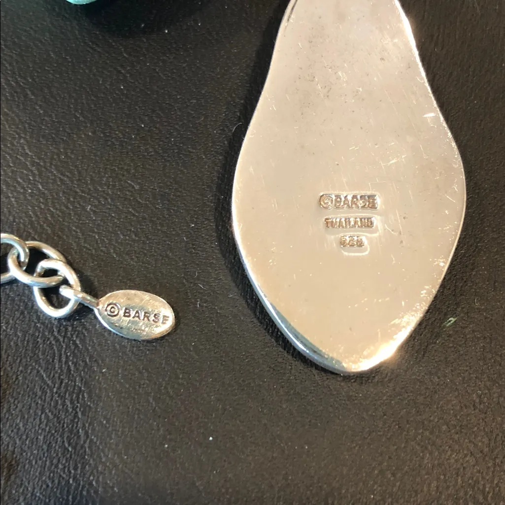 BARSE Sterling Silver Turquoise Citrine Quartz Acai Wood Buffalo Horn Necklace Blue - Image 7