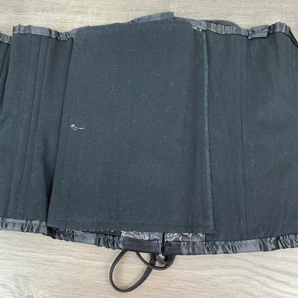 Black&Gray Paisley Brocade Lace Up Corset Sz.36 Black - Image 7