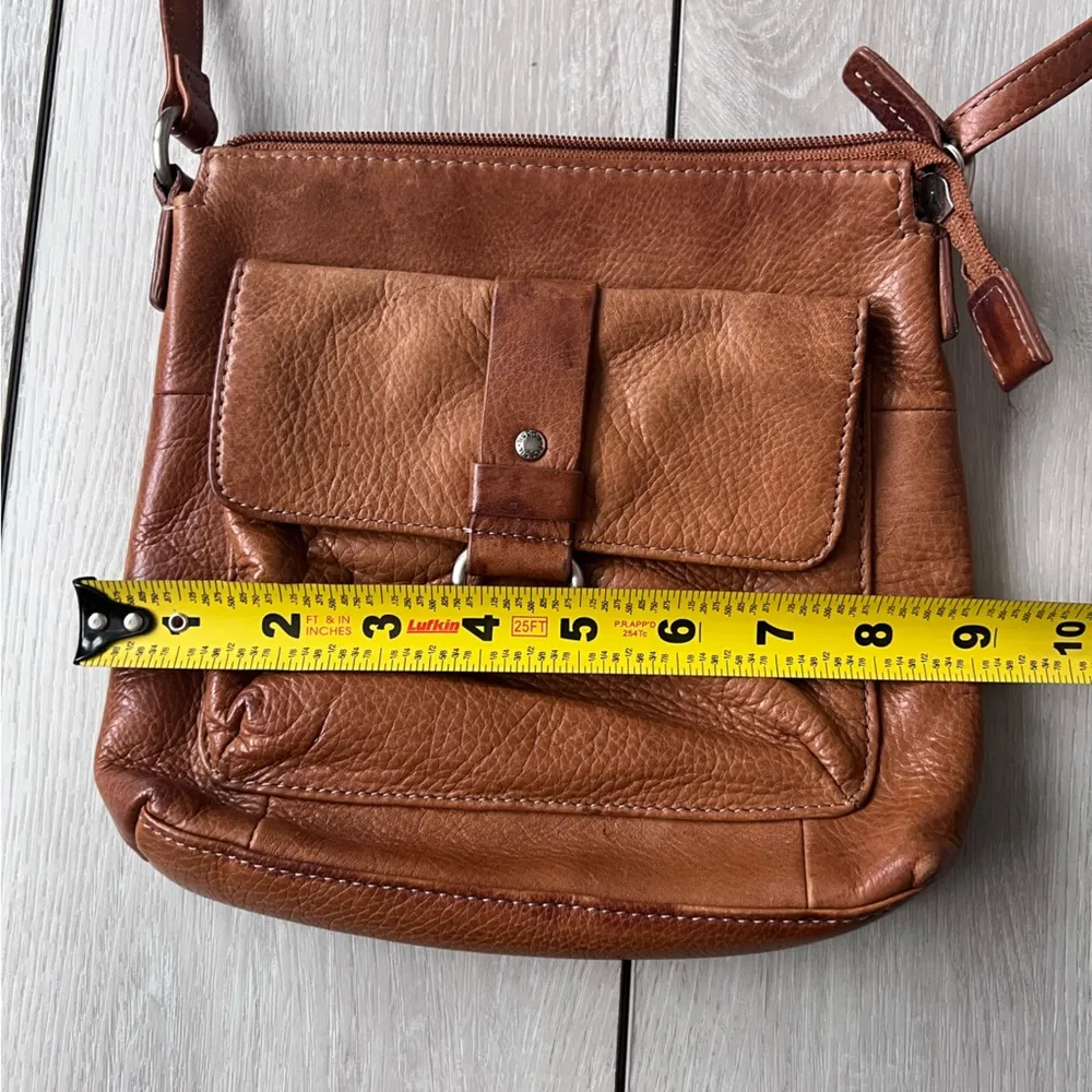 Vintage Classic Brown Leather Bag Shoulder Crossbody Purse - Image 6