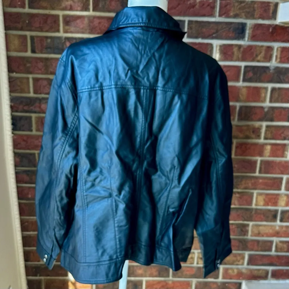 American Rag Women’s Plus Size 3X Black Faux Leather Zip Up Moto Jacket Classic - Image 8