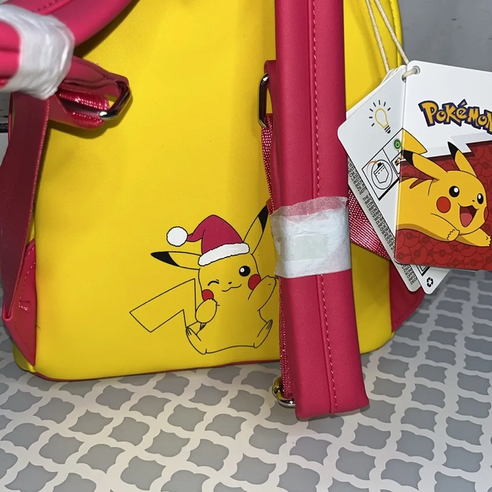 Brand New! Loungefly Pokémon Pikachu Santa Christmas Light-Up Backpack - Image 3