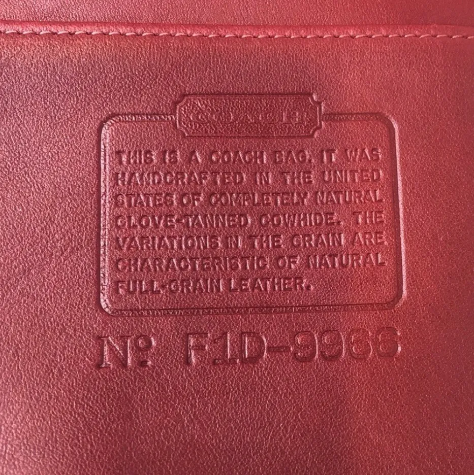 Vintage  Legacy Zip Red Glove-Tanned Leather Shoulder Bag 9966 COA - Image 9