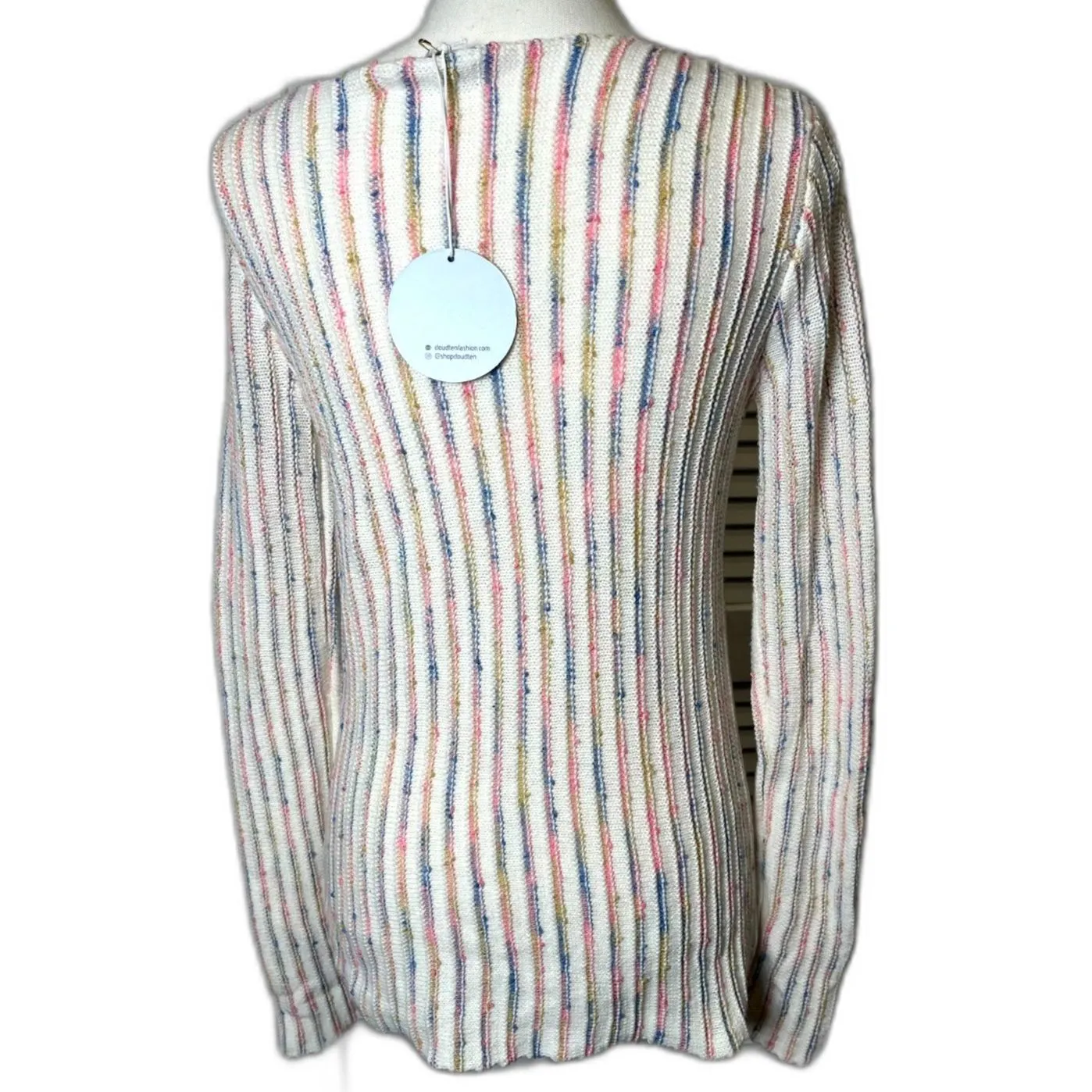 Cloud Ten Striped Sweater Size Medium NWT - Image 2