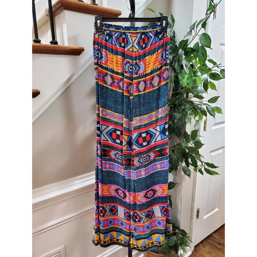 Flying Tomato Women's Multicolor 100% Rayon Mid Rise Pull On Trouser Pant Size S - Image 6