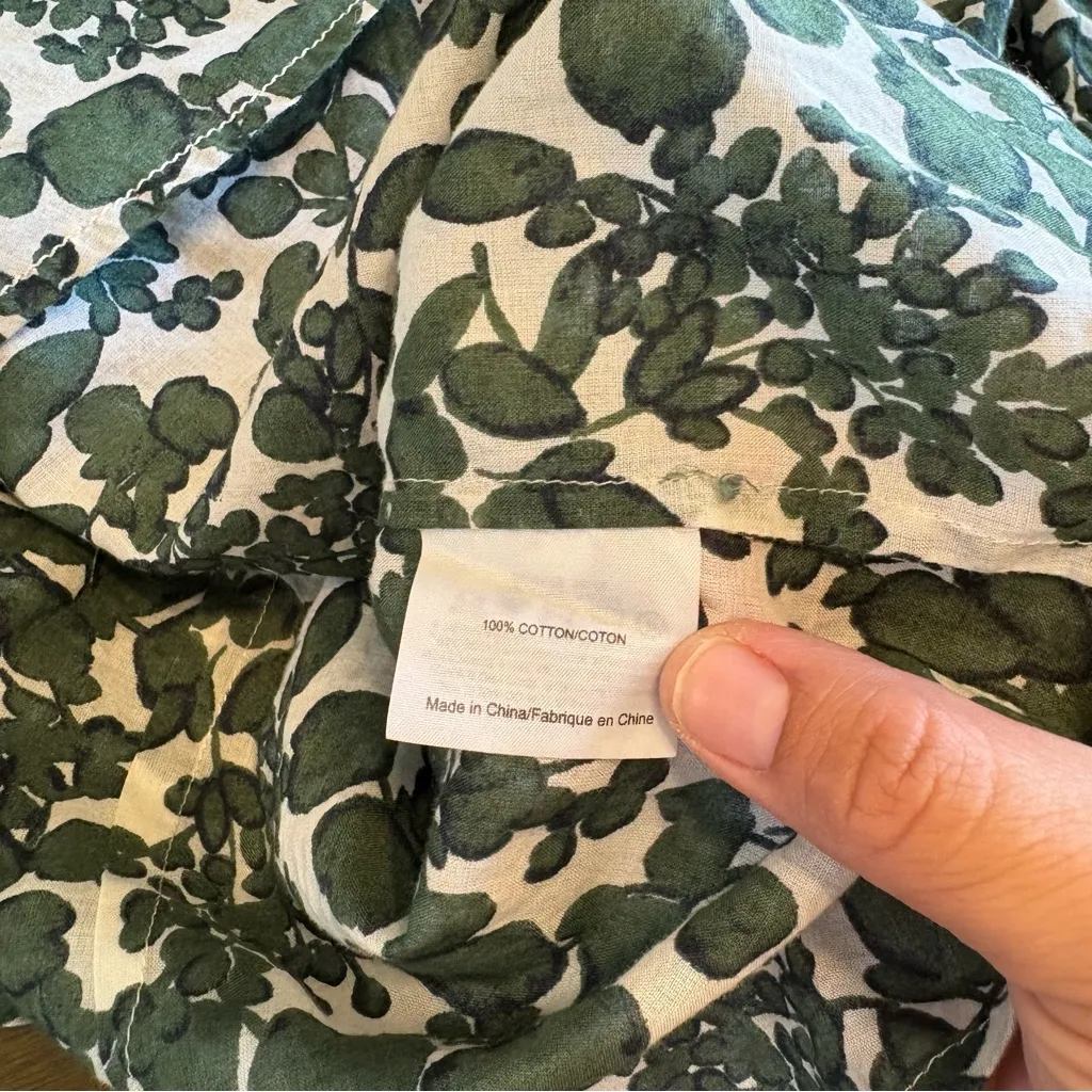 Tory Burch Vine Pattern Brigitte Blouse Vine Issy Green Button Down 2 Safari - Image 7