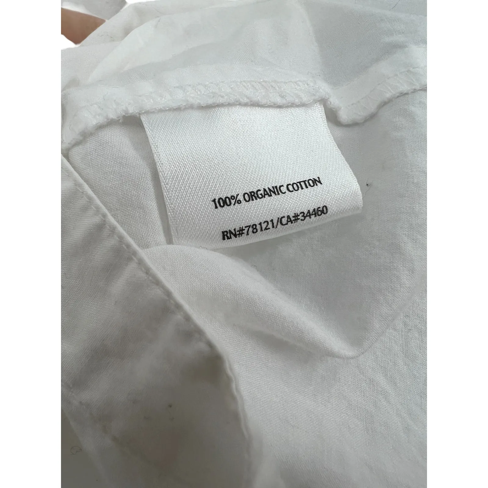 Eileen Fisher M Poplin Organic Cotton Button Up Top Tunic Shirt Collared Women - Image 4