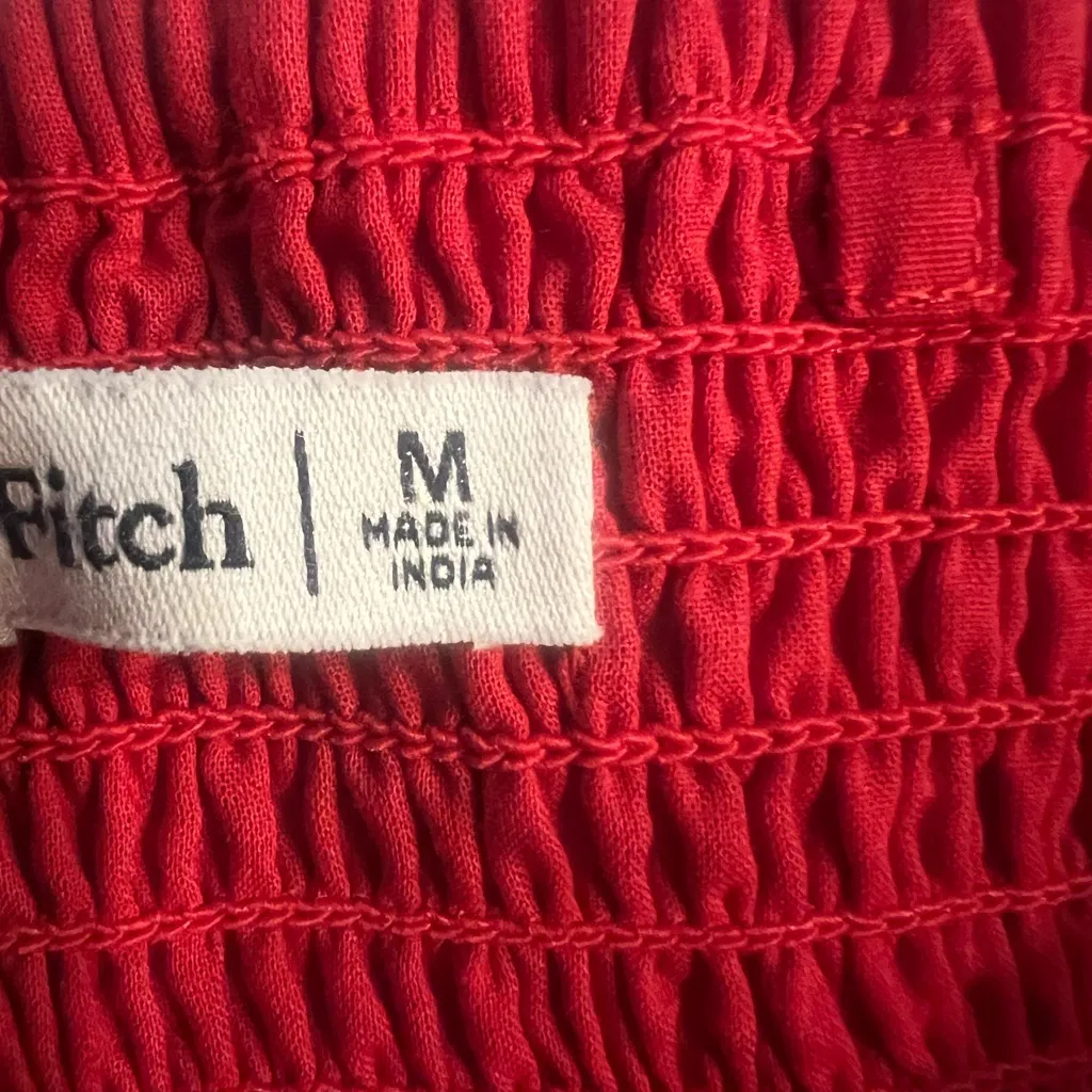 Abercrombie & Fitch Red Strapless Dress Medium  EUC - Image 5