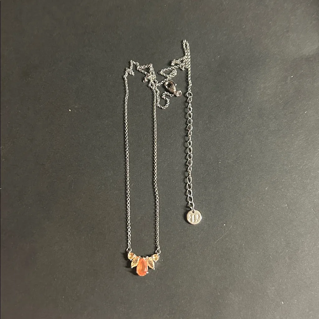 Bomb Party Silver Effortless Love Orange Topaz & Carnelian Ice Necklace - Image 2