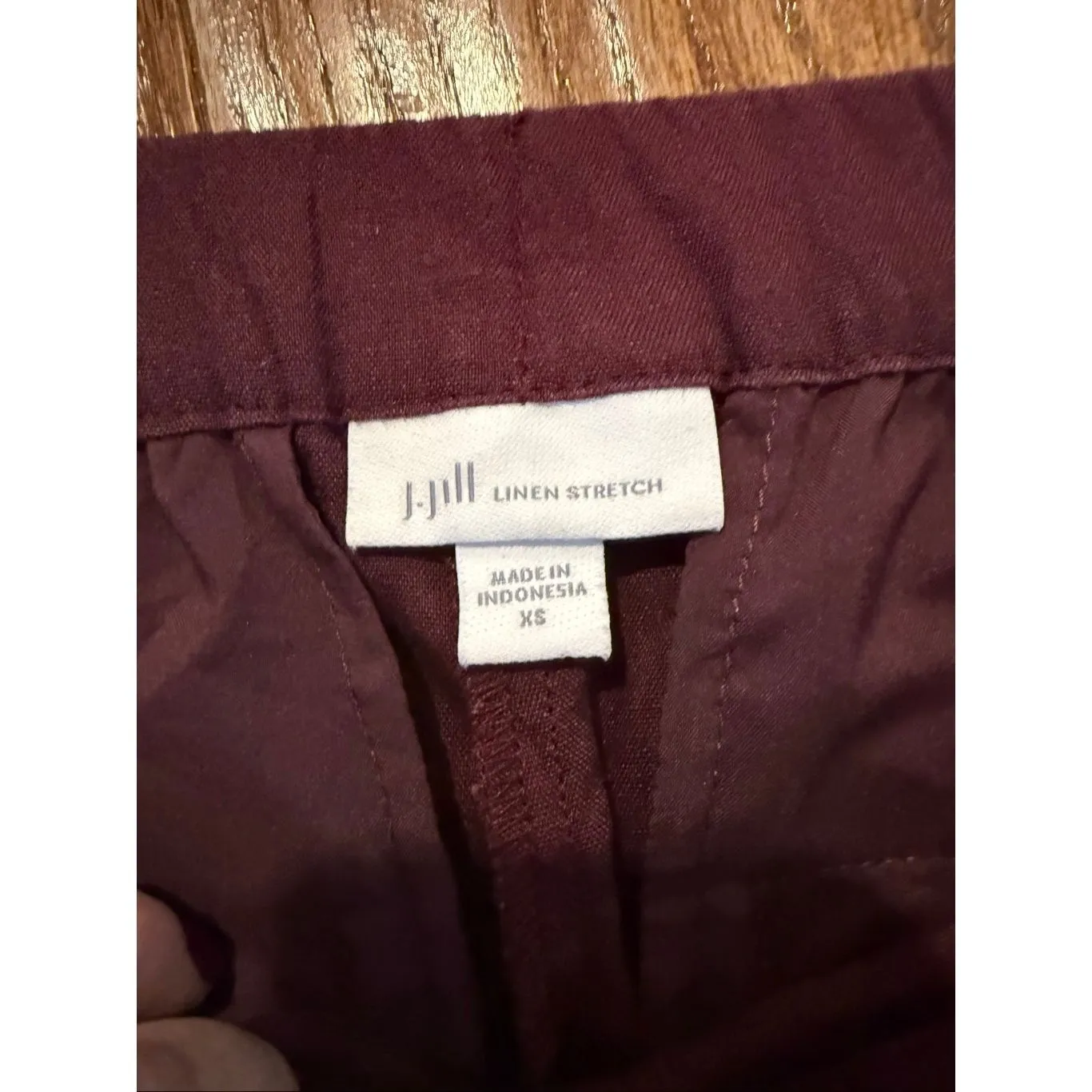 J.Jill linen stretch burgundy pull on pant size XS Purple - Image 3