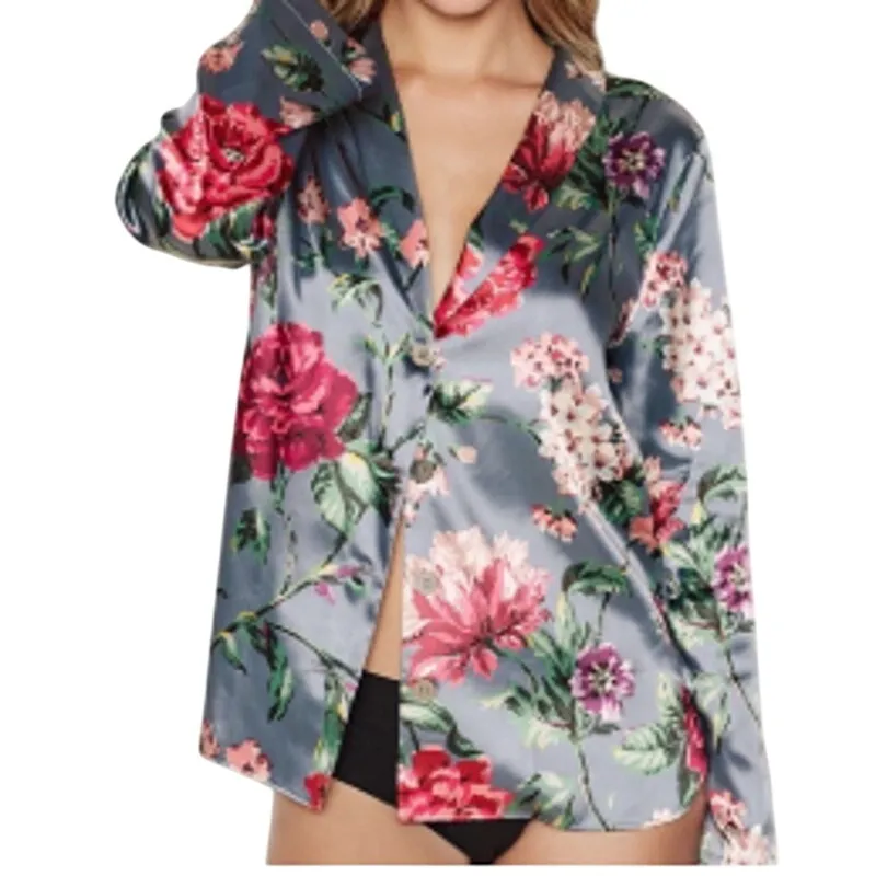 Victoria's Secret Satin Floral Sleep Top Womens Large - Image 6